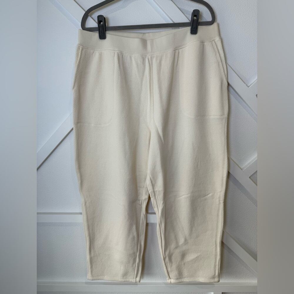 NWT Madewell MWL Airyterry Stitched Pocket Tapered Sweatpants Cream Size 2X - Picture 3 of 12